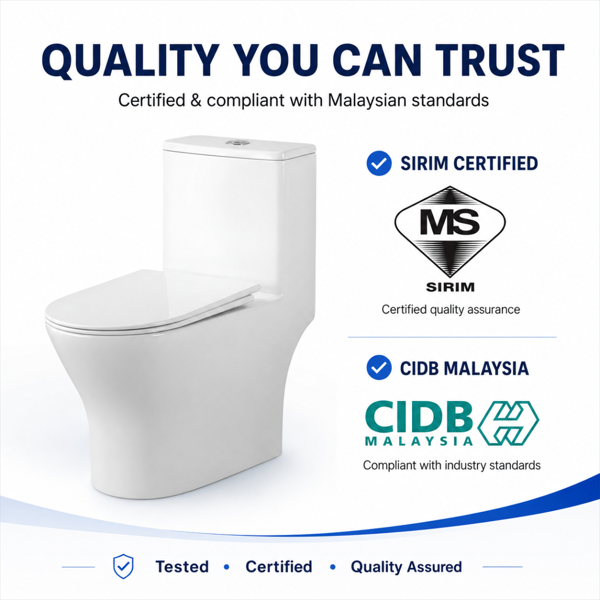 ZELLA ONE-PIECE S-Trap Twister Flush Toilet Bowl 250mm Full Set Accessories Heavy Duty Up to 200kg Best For Hotel/Airbnb/Home Use C654 S-Trap