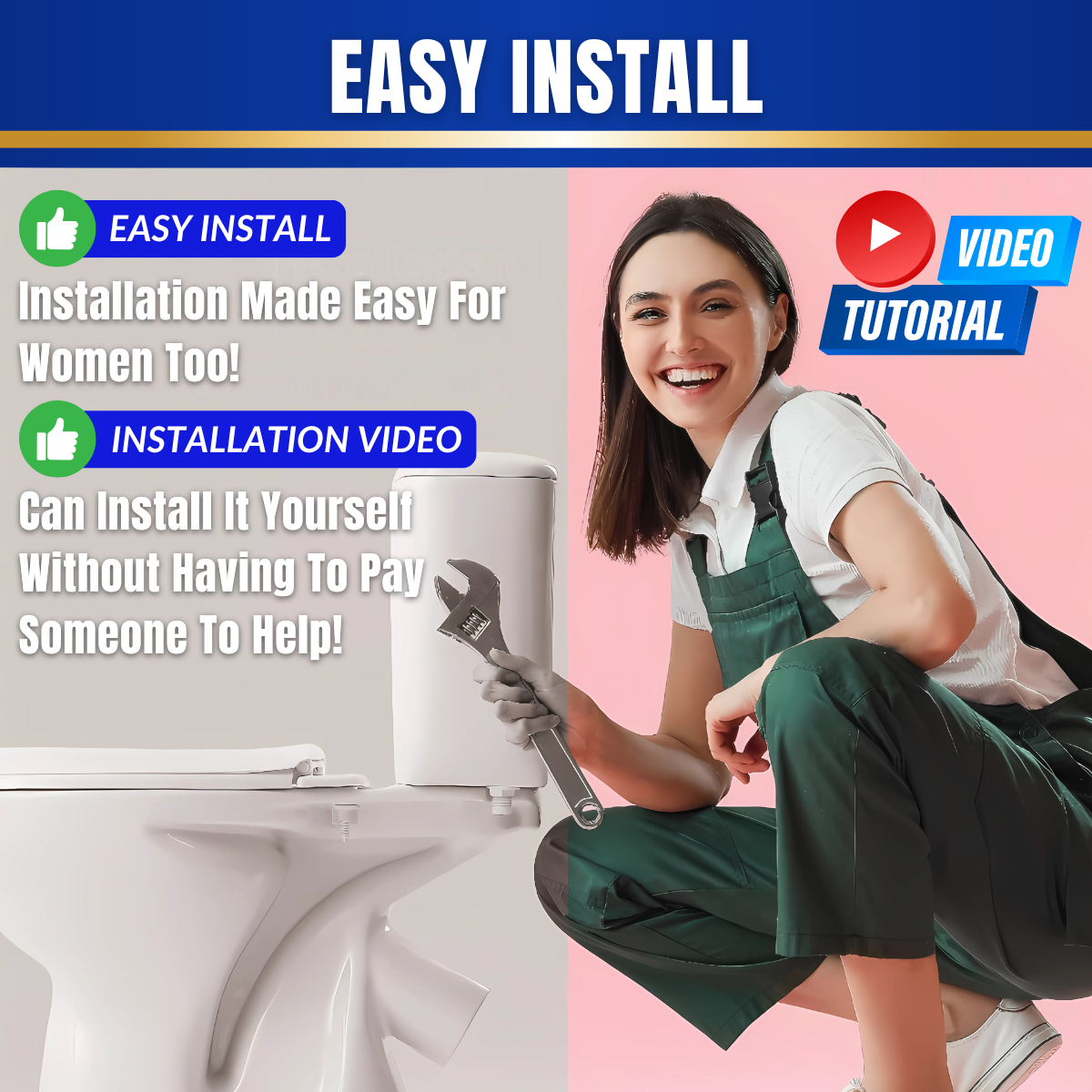 1 SET CJ Toilet Water Tank Plastic Cistern Push Button Single Flush Mid/Low Level 40mm 6 Litre White CJPC1000HL