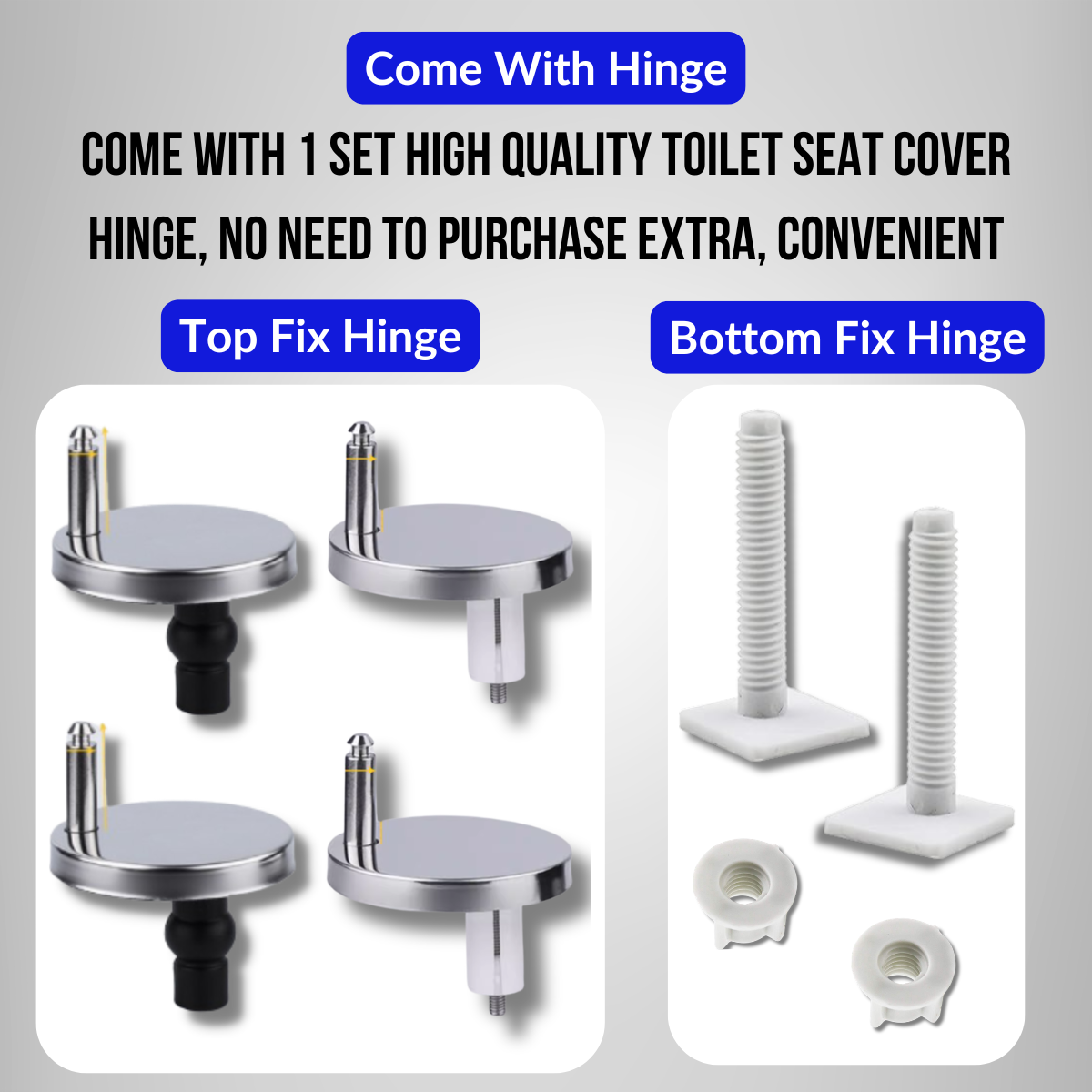 U Shape Black PP Material Full Cover Heavy Duty Toilet Seat Cover With Full Set Accessories Best For Hotel/Airbnb/Home Use 8827BK