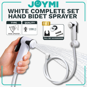 Full Set White PVC Hand Bidet Sprayer Set with 1.2 Meter Flexible Hose and Wall Bracket Set