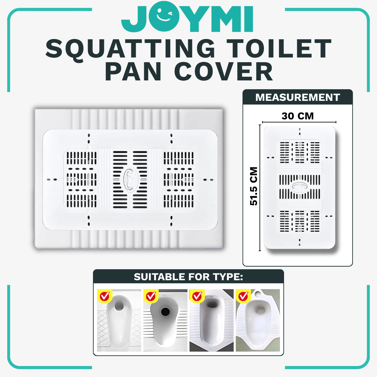 C&C Squatting Toilet Pan Cover Anti-Slip Squat Toilet Cover Penutup Lubang Tandas Cangkung
