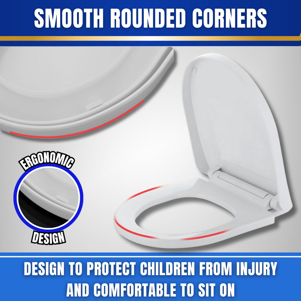 U Shape Kids Children Toilet Seat Cover PP Material Semi Cover Heavy Duty Toilet Seat Cover With Full Set Accessories Best For Hotel/Airbnb/Home Use M20