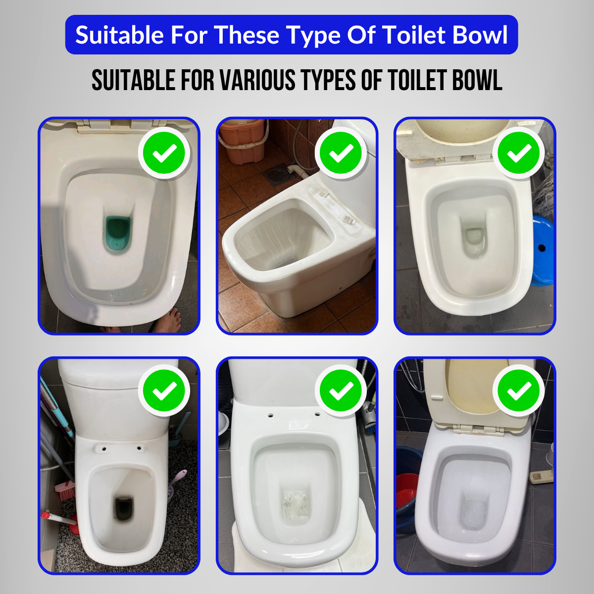 Square Shape UF Material Full Cover Heavy Duty Toilet Seat Cover With Full Set Accessories Best For Hotel/Airbnb/Home Use 812D